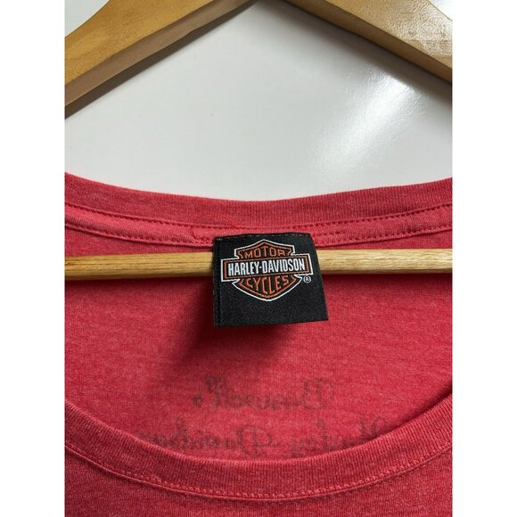 Harley Davidson Woman’s Red Tshirt Live To Ride Size Small 2017 - Picture 3 of 6